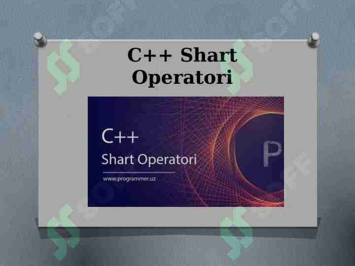C++ Shart Operatori