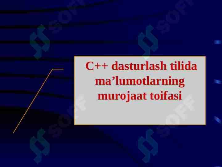 C++ dasturlash tilida ma’lumotlarning murojaat toifasi