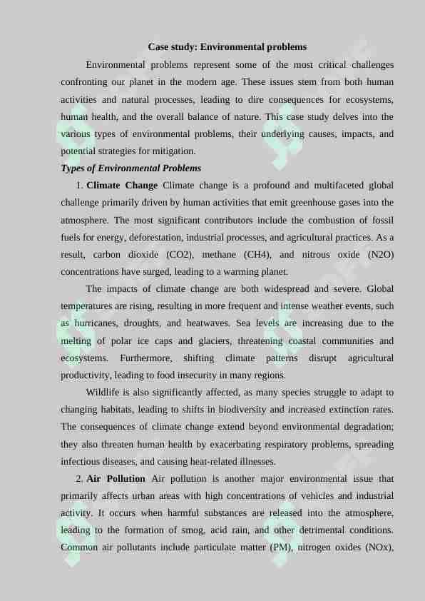 Case study: Environmental problems