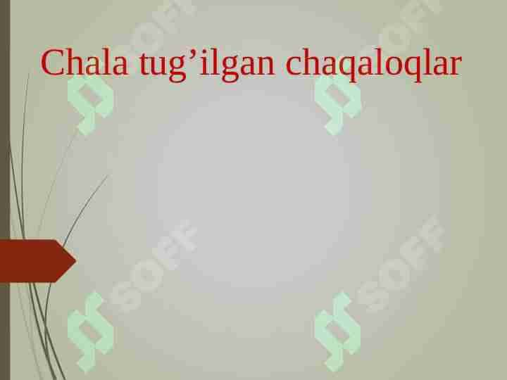 Chala tug’ilgan chaqaloqlar