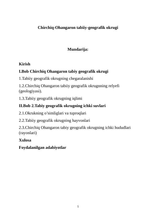 Chirchiq-Ohangaron tabiiy-geografik okrugi