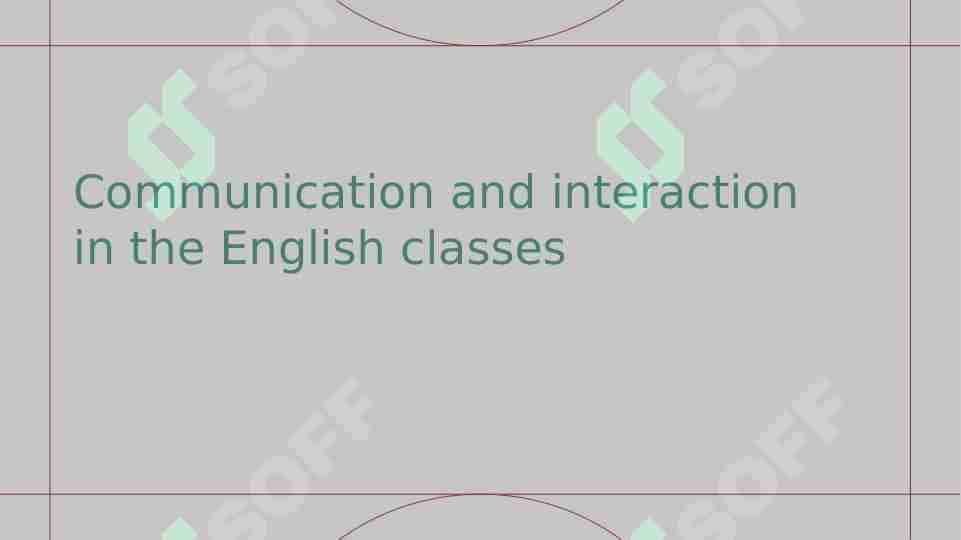 Communication and interaction in the English classes