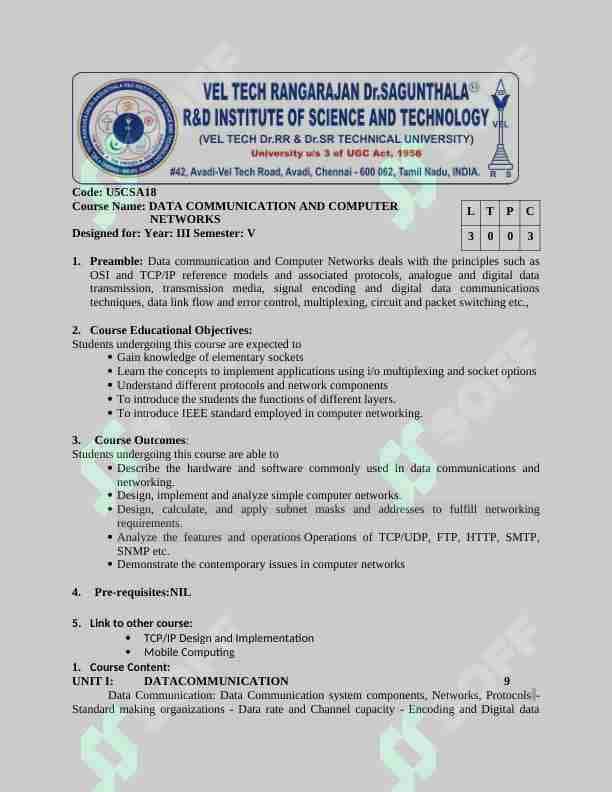 DATA COMMUNICATION AND COMPUTER NETWORKS