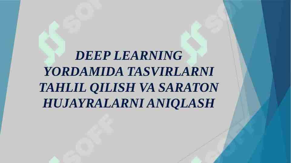 DEEP LEARNING YORDAMIDA TASVIRLARNI TAHLIL QILISH VA SARATON HUJAYRALARNI ANIQLASH