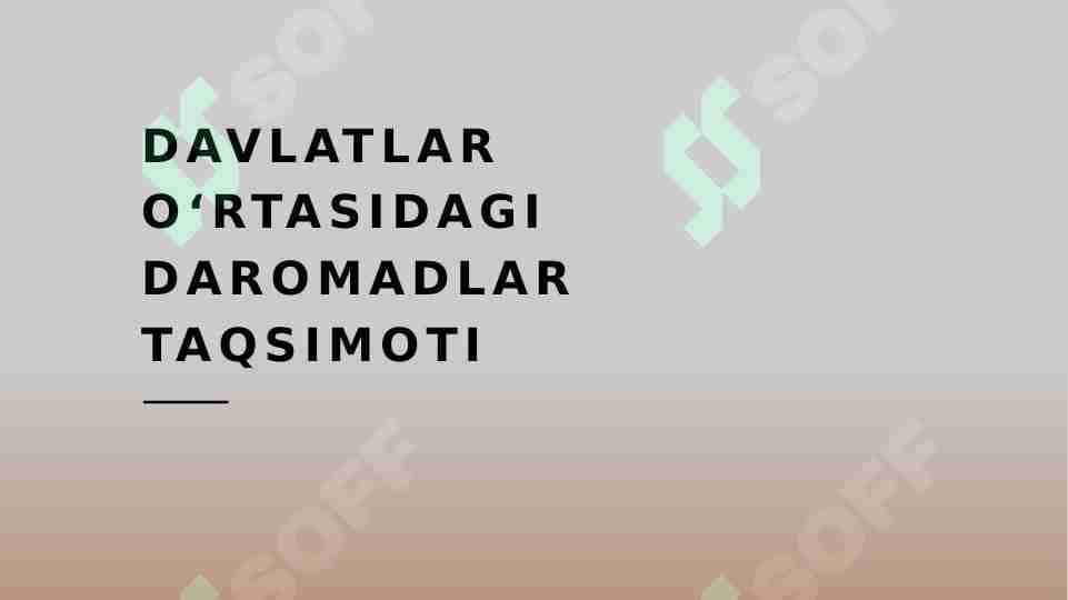 Davlatlar oʻrtasidagi daromadlar taqsimoti
