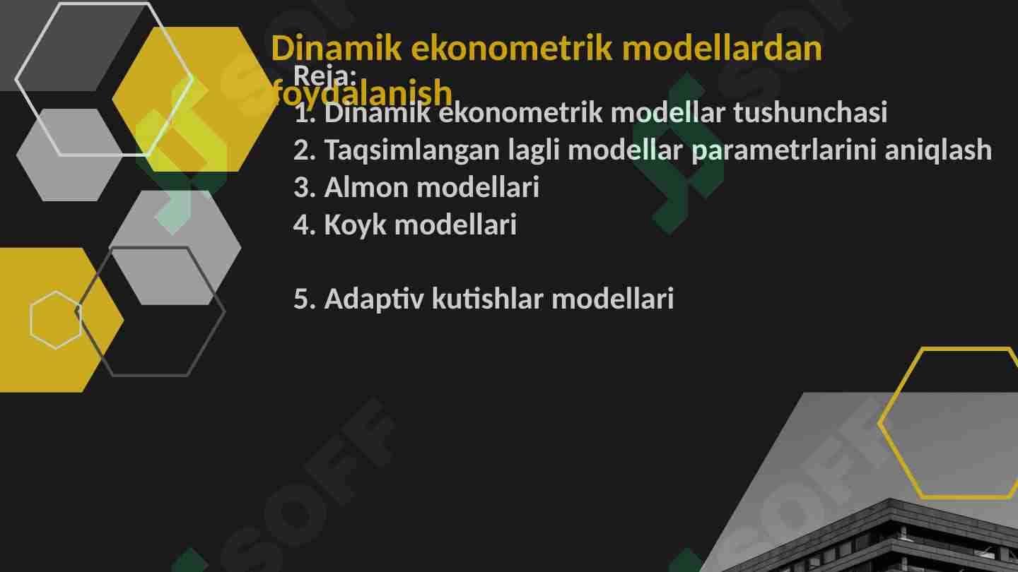 Dinamik ekonometrik modellardan foydalanish