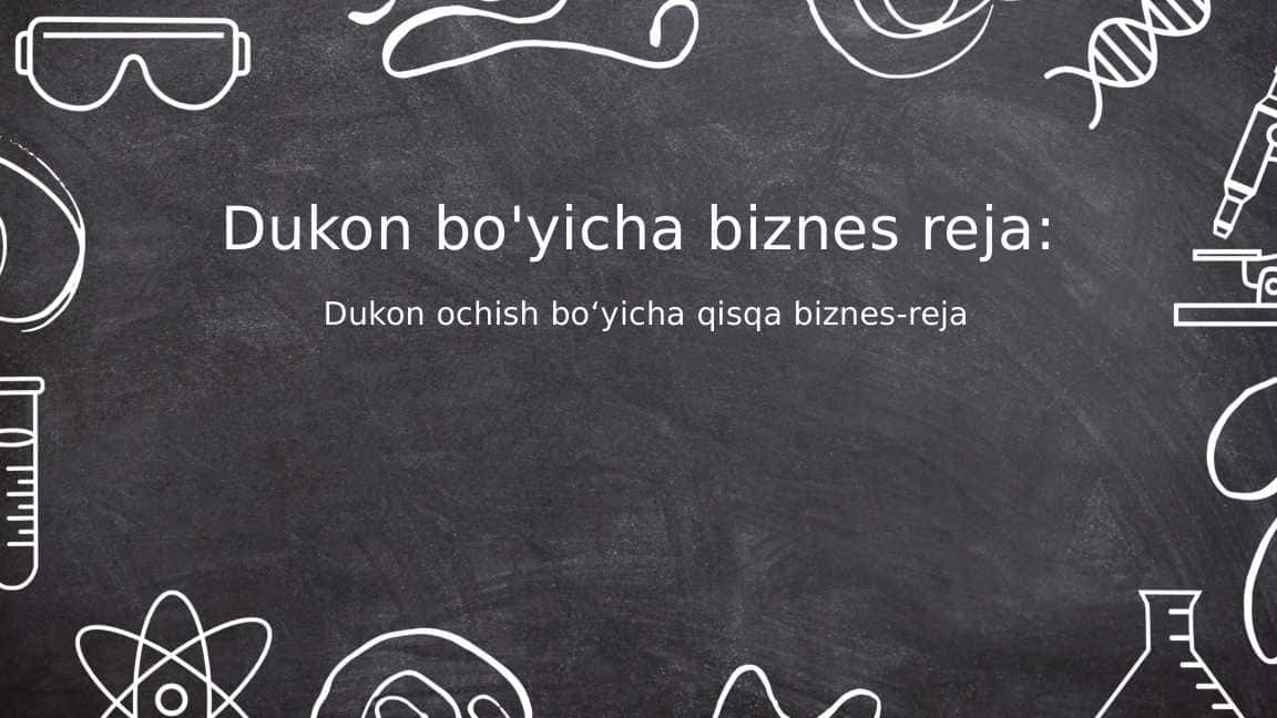 Dukon bo'yicha biznes reja