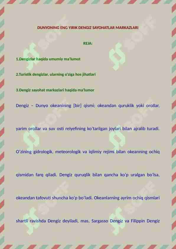 Dunyoning eng yirik dengiz sayohatlar markazlari