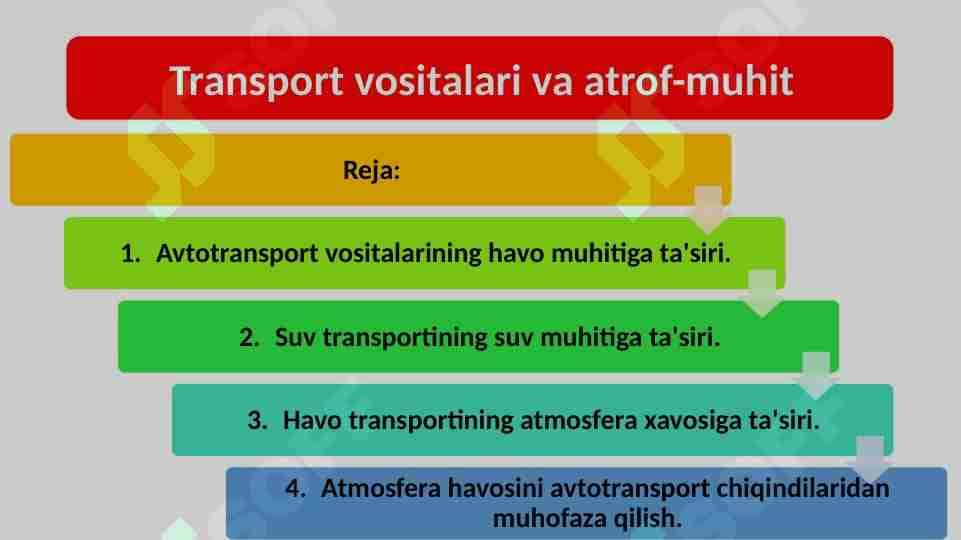 Transport vositalari va atrof-muhit