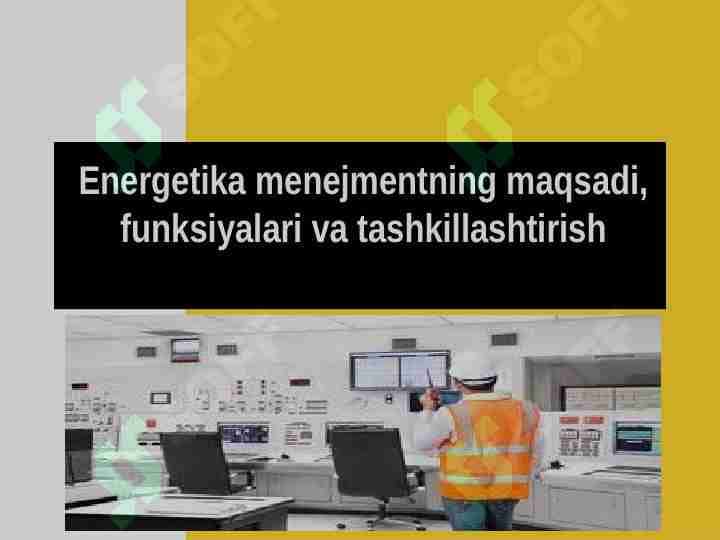 Energetika menejmentning maqsadi
