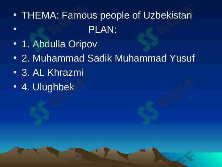 Famous people of Uzbekistan