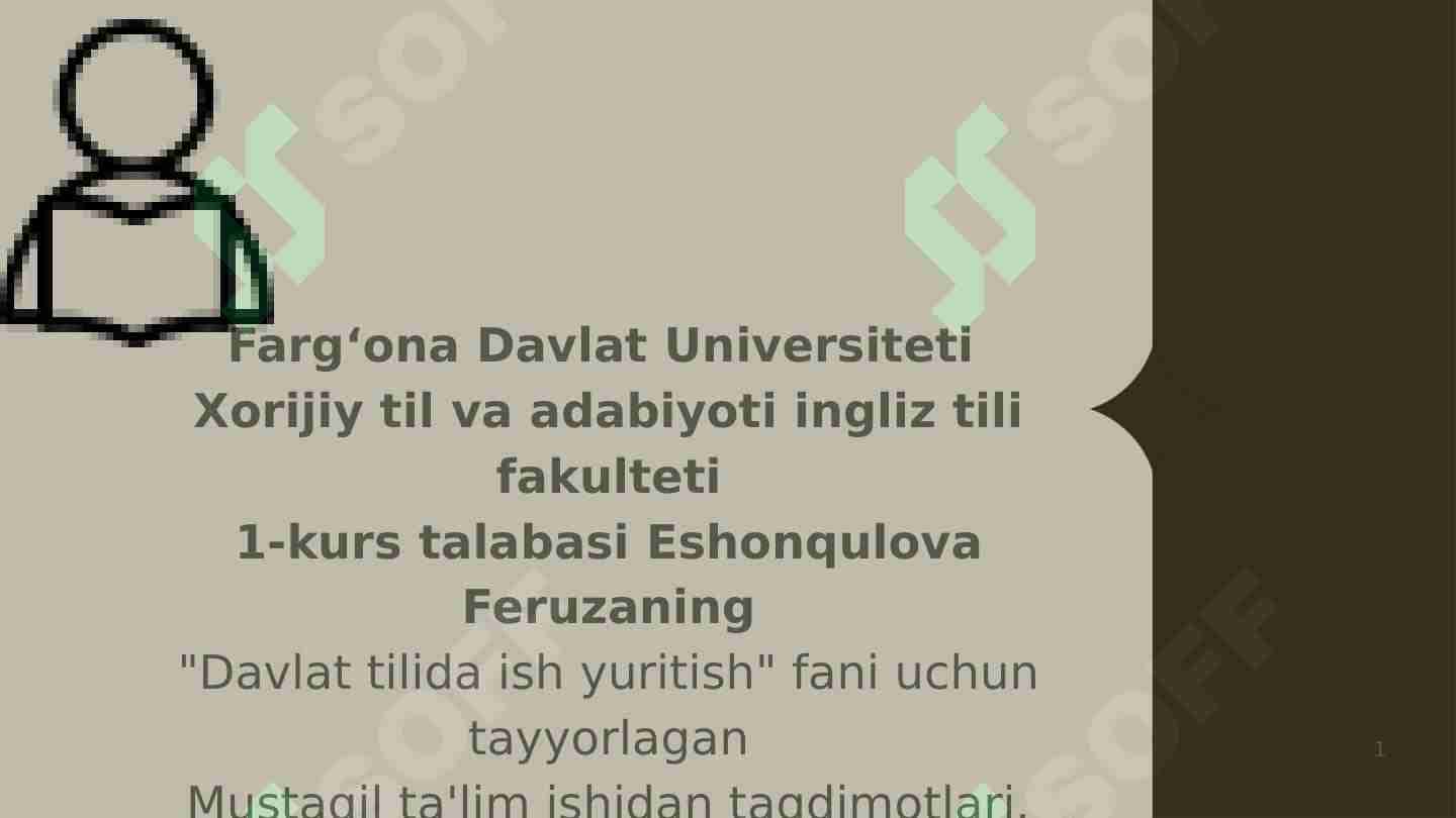 Davlat tilida ish yuritish fanidan mustaqil ta'lim