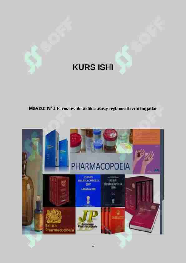 Farmasevtik tahlilda asosiy reglamentlovchi hujjatlar