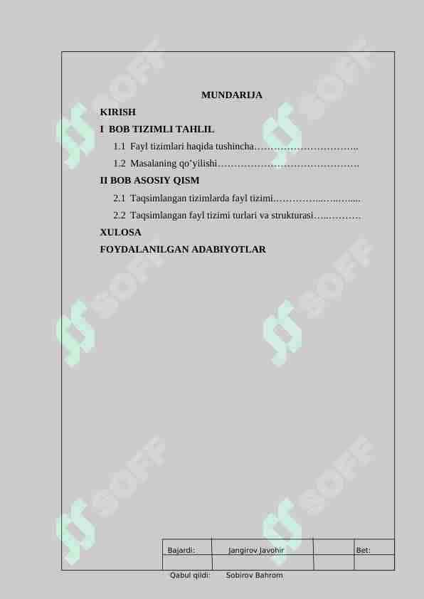 Fayl tizimlari haqida tushincha