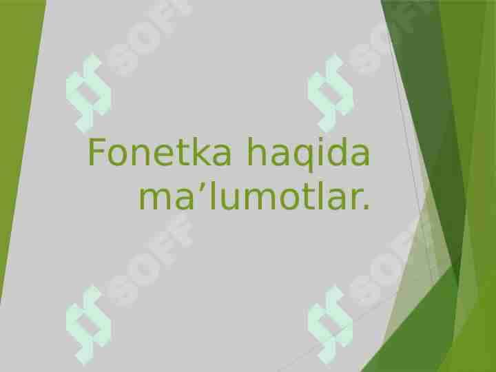 Fonetika haqida ma'lumot