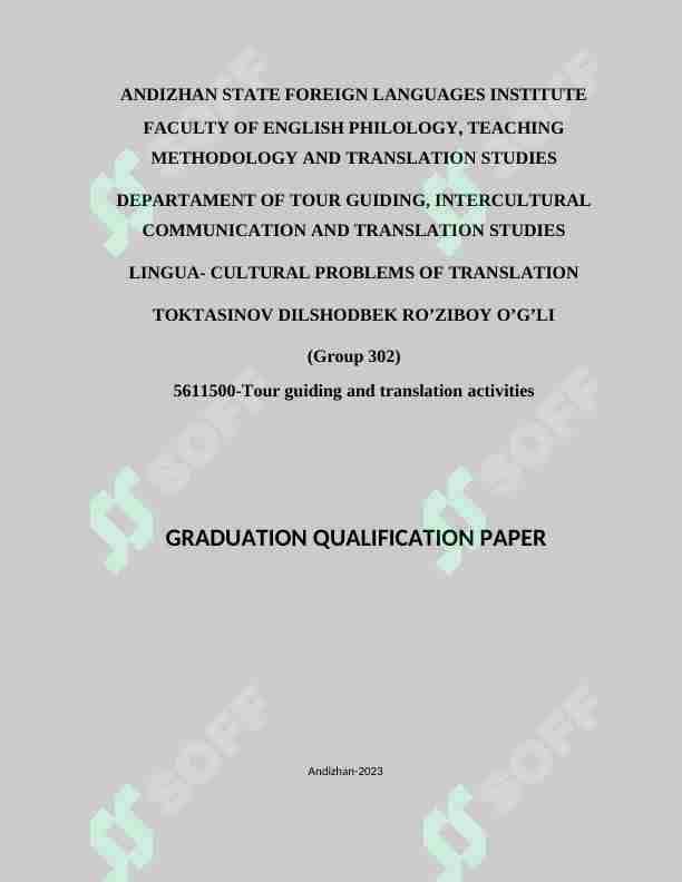 GRADUATION QUALIFICATION PAPER
