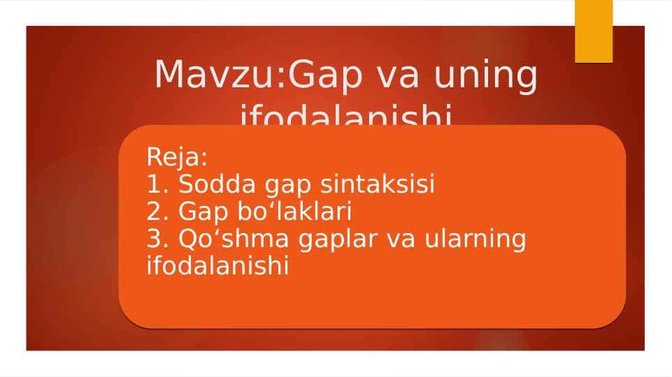 Gap va uning ifodalanishi