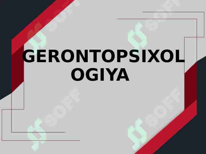 Gerontopsixologiya