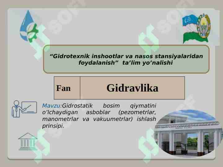 Gidrostatik bosim qimatini oʻlchaydigan asboblar