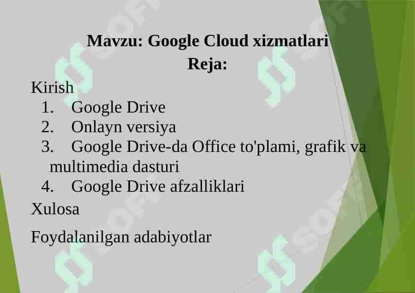 Google Cloud xizmatlari