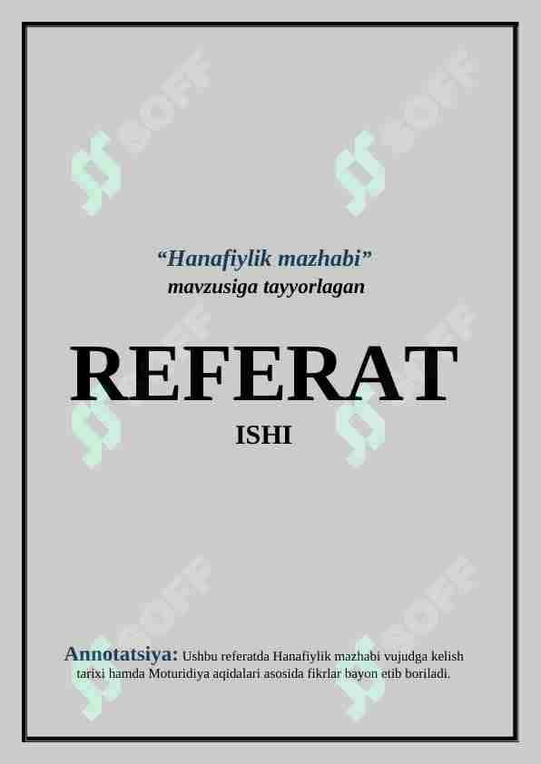 Hanafiylik mazhabi