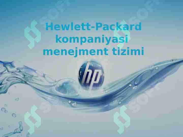 Hewlett-Packard kompaniyasi menejment tizimi