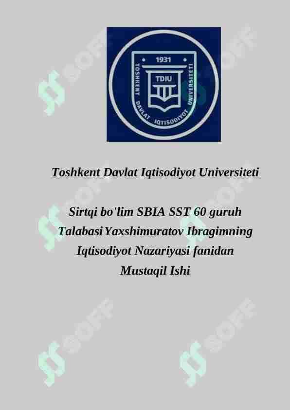 IQTISODIY SIKL VA UNING TURLI XIL NAZARIYALARI