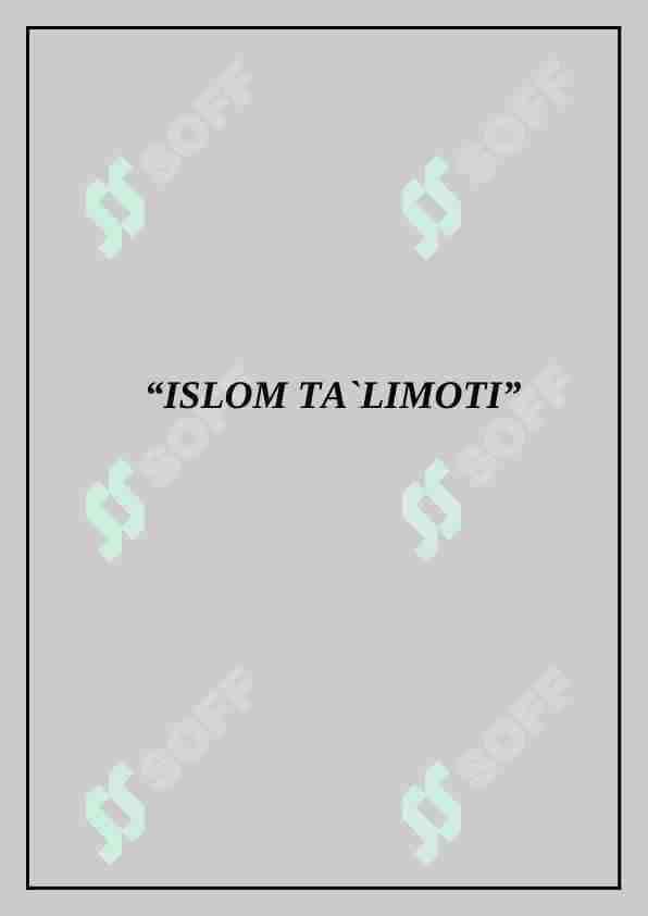 “ISLOM TA`LIMOTI”