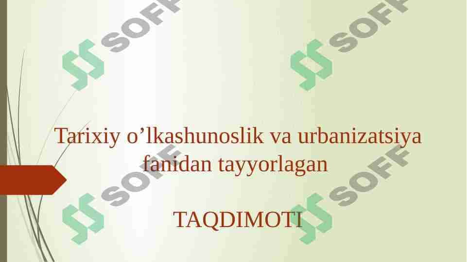 IX-XVII asrlar O’lkamizning tarixiy geografiyasi