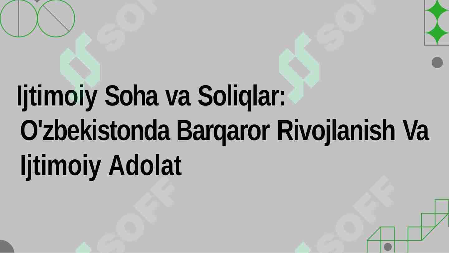 Ijtimoiy soha va soliqlar