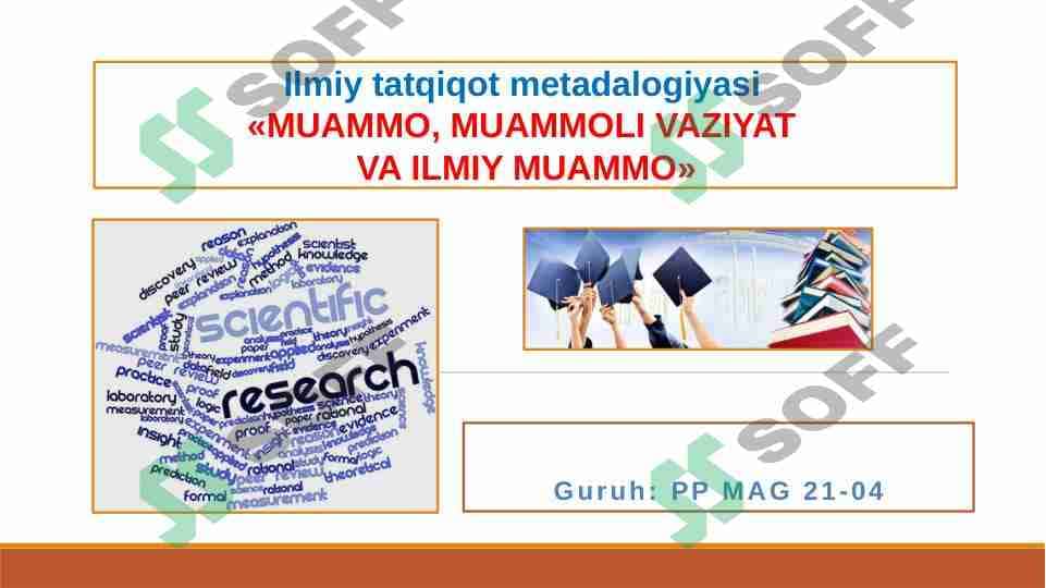 MUAMMO, MUAMMOLI VAZIYAT VA ILMIY MUAMMO