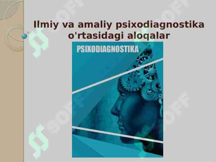 Ilmiy va amaliy psixodiagnostika o'rtasidagi aloqalar