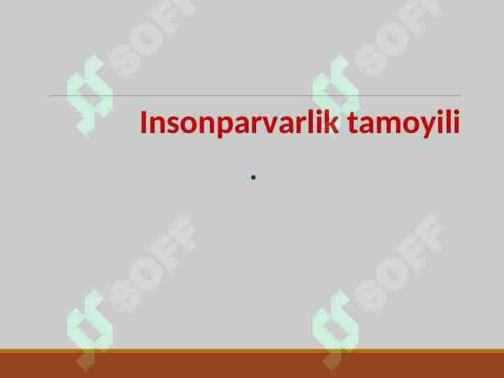 Insonparvarlik tamoyili