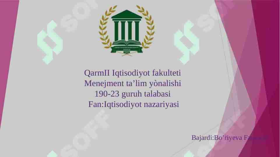 Investitsiya va investitsion siyosat