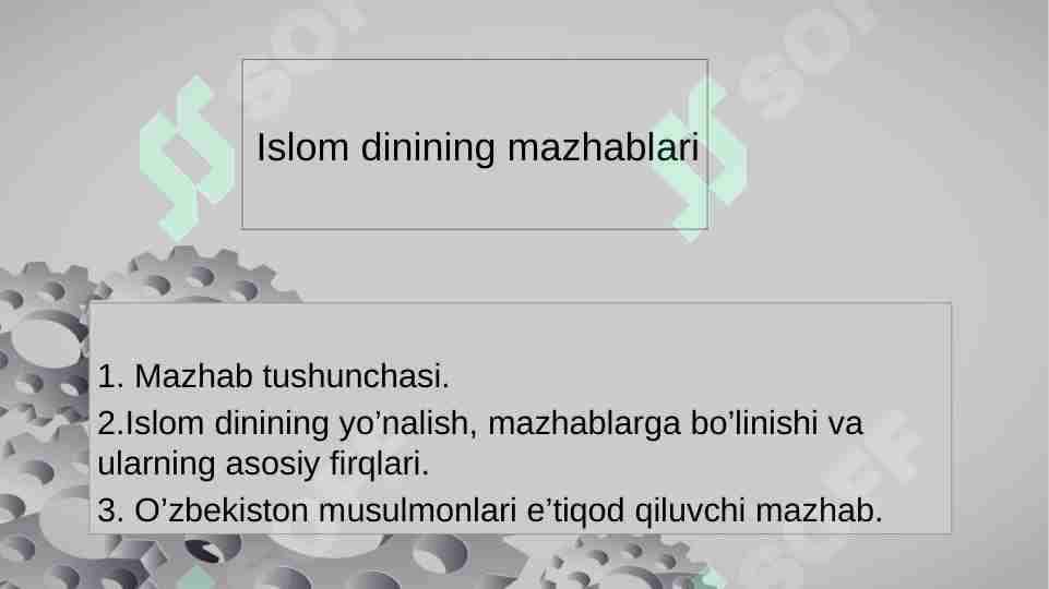 Islom dinining mazhablari