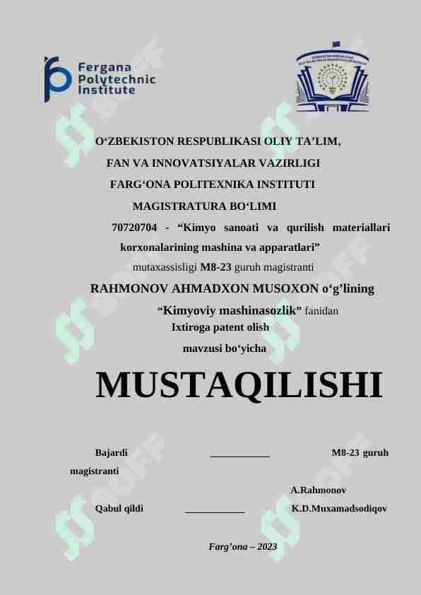 Ixtiroga patent olish