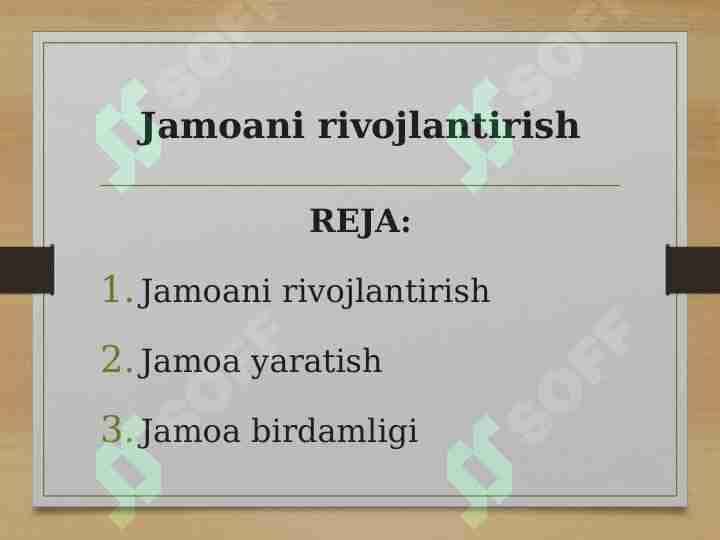 Jamoani rivojlantirish