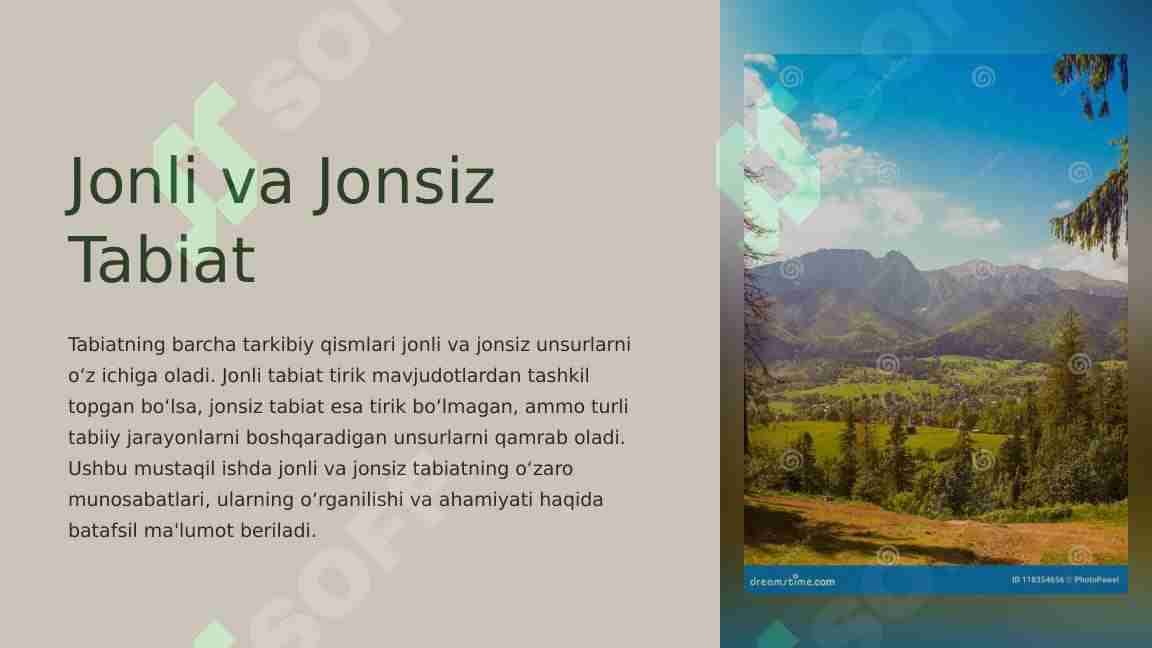 Jonli va jonsiz tabiat