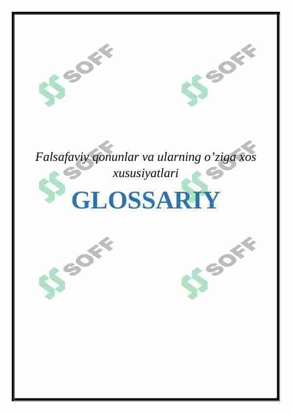 Falsafaviy qonunlar va ularning o’ziga xos xususiyatlari (GLOSSARIY)
