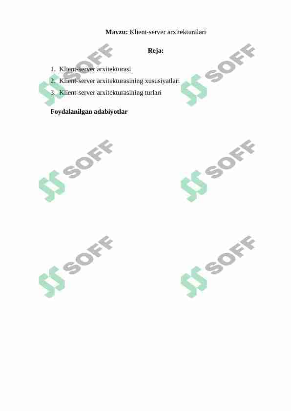 Klient-server arxitekturalari