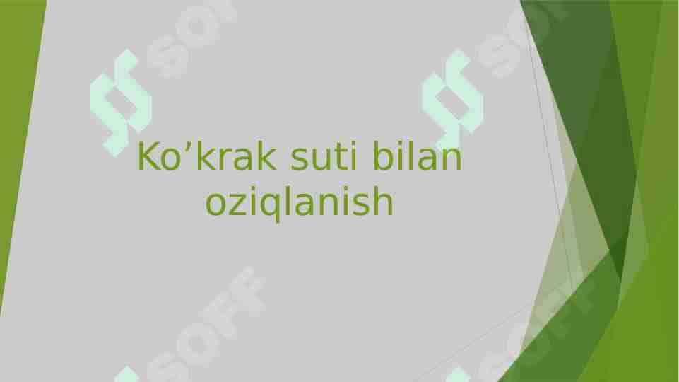 Ko’krak suti bilan oziqlanish