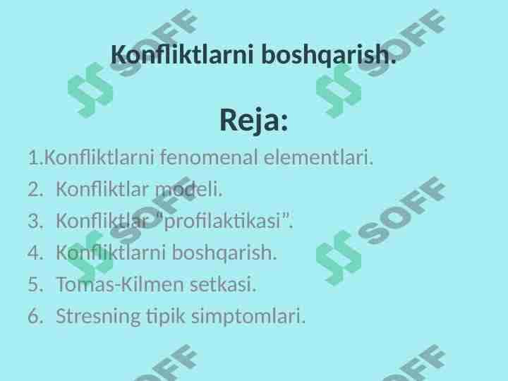 Konfliktlarni boshqarish