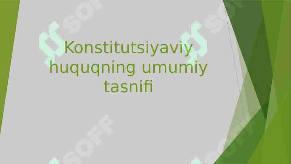 Konstitutsiyaviy huquqning umumiy tasnifi