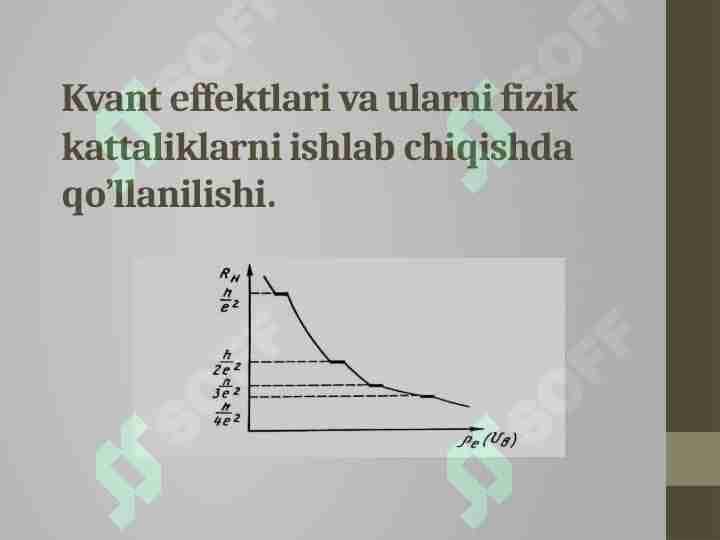 Kvant effektlari va ularni fizik kattaliklarni ishlab chiqishda qo’llanilish