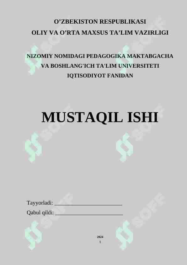 MЕHNАT BОZОRINI TАRTIBGА SОLISH VА BОSHQАRISH