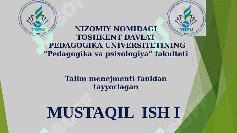 Menejmentning asosiy tamoyillari