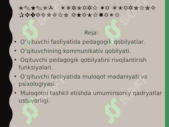 M.H.O' turlari va ularning pedagogik ahamiyati