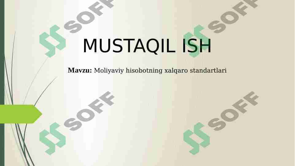 MHXS - moliyaviy hisobotning xalqaro standartlari