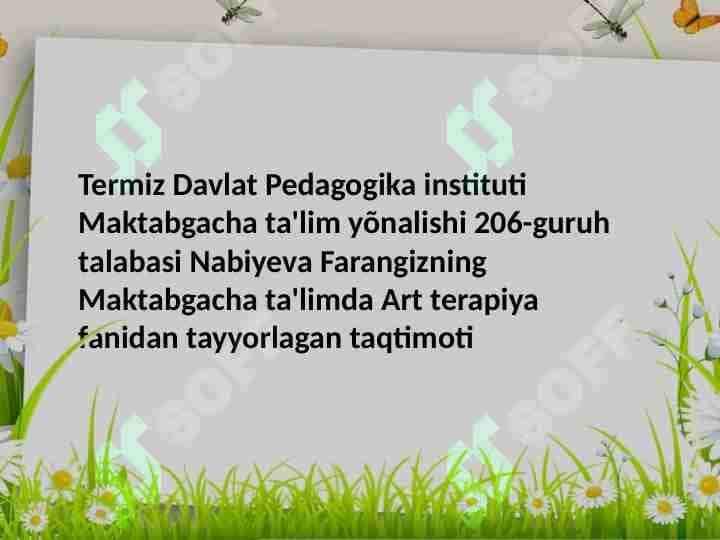 Maktabgacha taʼlimda musiqa terapiyasi