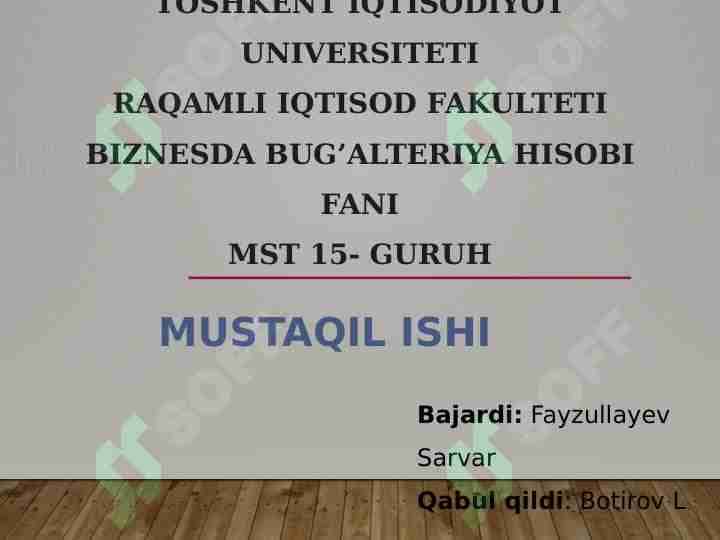 Ma'lumotlar va axborot. Ma'lumot turlari. Miqdor va sifat ma'lumotlari. Boshlangʻich ma'lumotlar